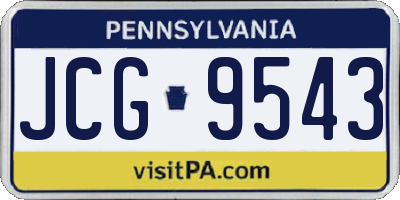 PA license plate JCG9543