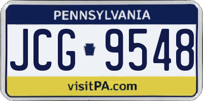 PA license plate JCG9548