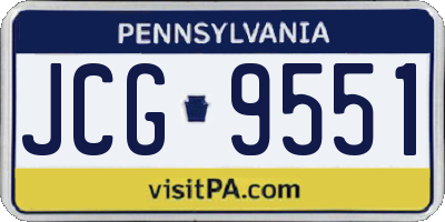 PA license plate JCG9551