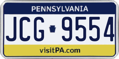 PA license plate JCG9554