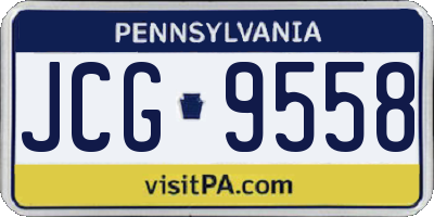 PA license plate JCG9558