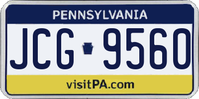 PA license plate JCG9560