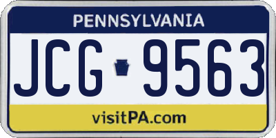 PA license plate JCG9563