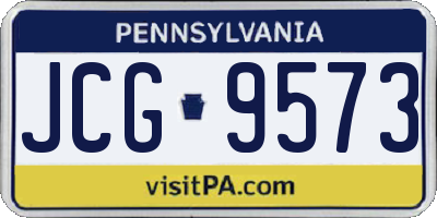 PA license plate JCG9573