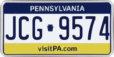 PA license plate JCG9574