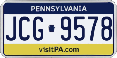 PA license plate JCG9578