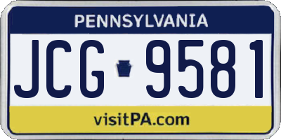 PA license plate JCG9581