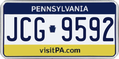PA license plate JCG9592