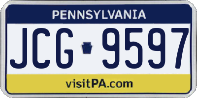 PA license plate JCG9597