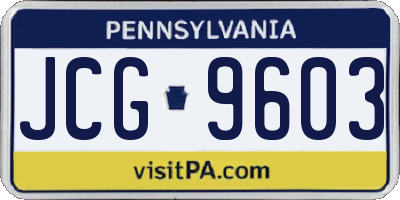 PA license plate JCG9603