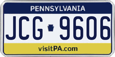 PA license plate JCG9606