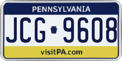 PA license plate JCG9608