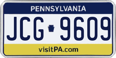 PA license plate JCG9609