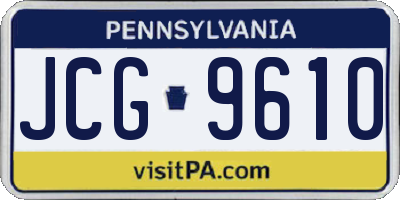 PA license plate JCG9610