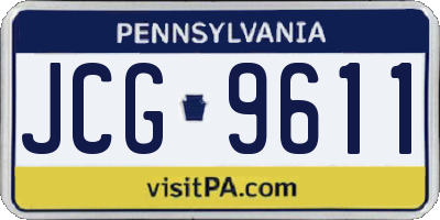 PA license plate JCG9611