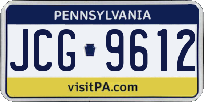 PA license plate JCG9612