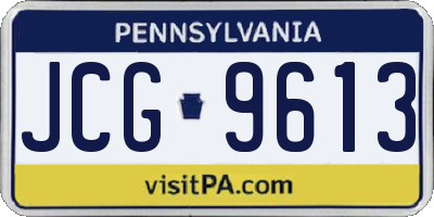 PA license plate JCG9613