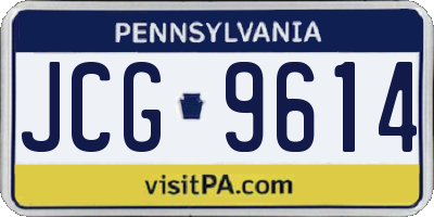 PA license plate JCG9614
