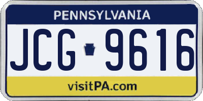 PA license plate JCG9616