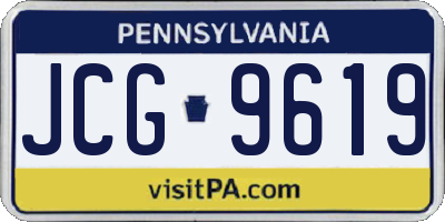 PA license plate JCG9619