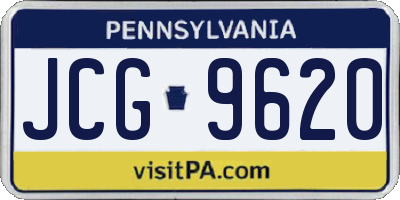 PA license plate JCG9620