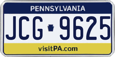 PA license plate JCG9625