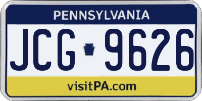 PA license plate JCG9626