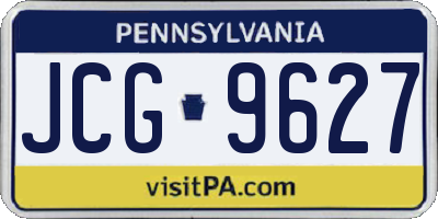 PA license plate JCG9627