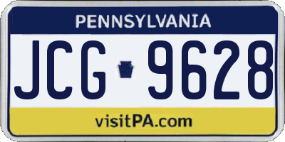 PA license plate JCG9628