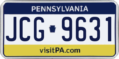 PA license plate JCG9631