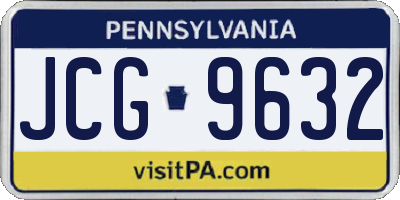 PA license plate JCG9632