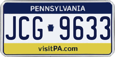 PA license plate JCG9633