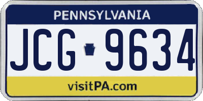 PA license plate JCG9634