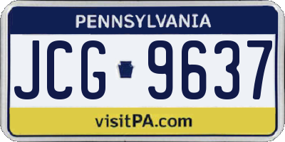 PA license plate JCG9637
