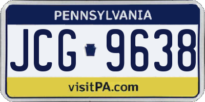 PA license plate JCG9638