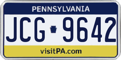 PA license plate JCG9642