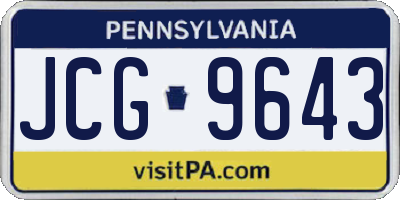 PA license plate JCG9643