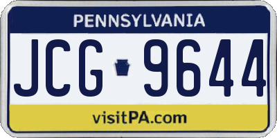 PA license plate JCG9644