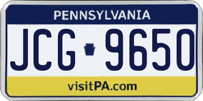 PA license plate JCG9650