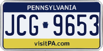 PA license plate JCG9653