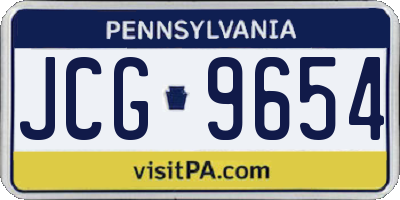PA license plate JCG9654