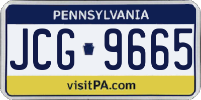 PA license plate JCG9665
