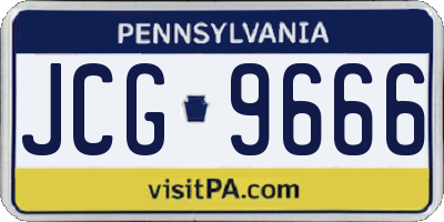 PA license plate JCG9666