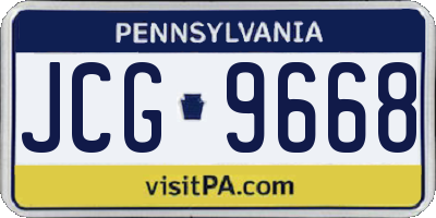 PA license plate JCG9668