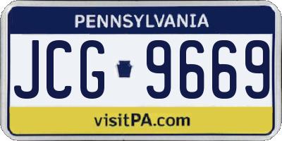 PA license plate JCG9669