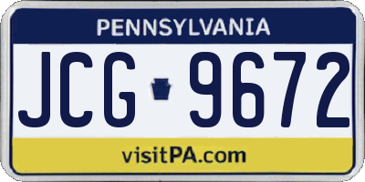 PA license plate JCG9672