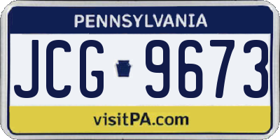 PA license plate JCG9673