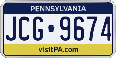 PA license plate JCG9674