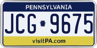 PA license plate JCG9675