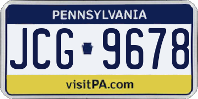 PA license plate JCG9678